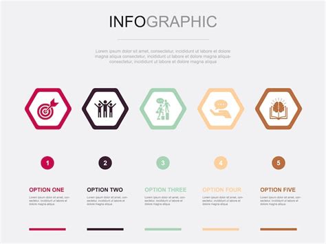 Iconos de tutoría plantilla de diseño infográfico concepto creativo con