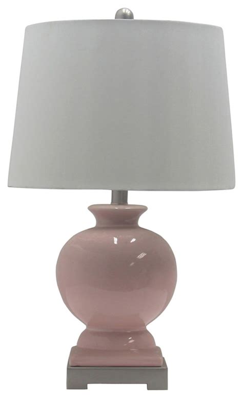 Fangio Lighting S Bls In Blush Ceramic Table Lamp With Brushed