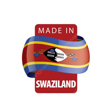 White Background Vector Illustration Of The Swaziland Flag Vector