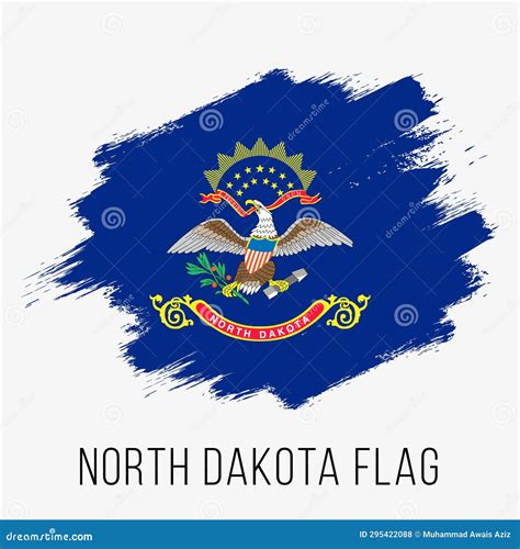 Usa State North Dakota Vector Flag Design Template North Dakota Flag