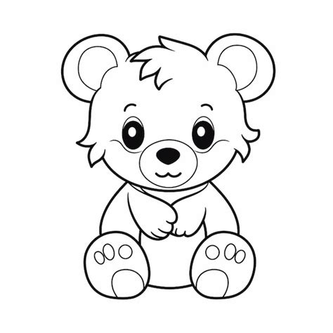 Coloriages D un Ours En Peluche Avec Un Cœur Sur Sa Poitrine Ia