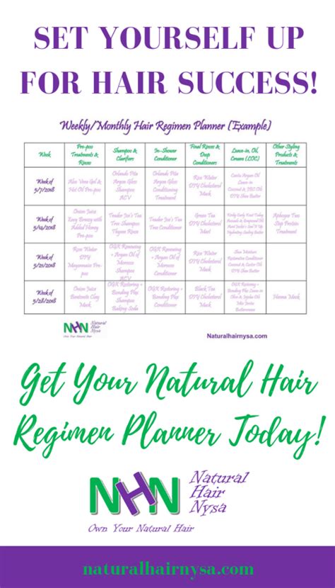 Printable Natural Hair Regimen Planner Natural Hair Nysa