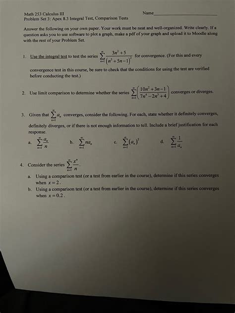 Solved Name Math Calculus Iii Problem Set Apex Chegg