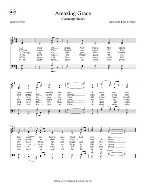 Amazing Grace Satb Sheet Music For Soprano Tenor Choral