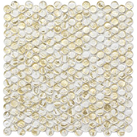 12x12 White And Gold Glossy Glass Mosaic Tile White And Gold Glossy