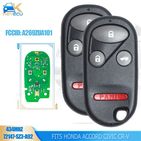 Keyecu 2pcs A269zua101 Keyless Entry 434mhz Remote Key Fob Control For