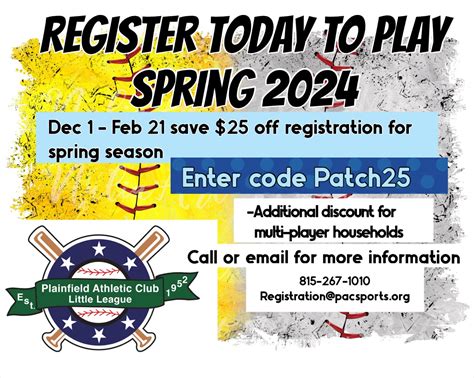 Jan 22 Spring 2024 Baseball And Softball Registration Plainfield