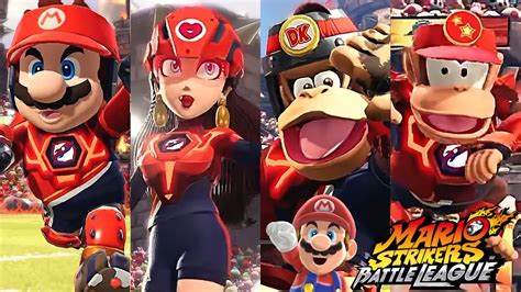 Mario Strikers Battle League Mario Pauline Donkey Kong And Diddy Kong