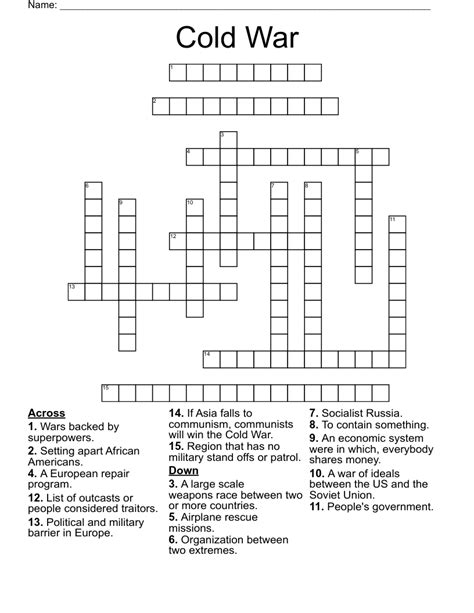 Cold War Crossword Puzzle Answers Colmeiaesncantada