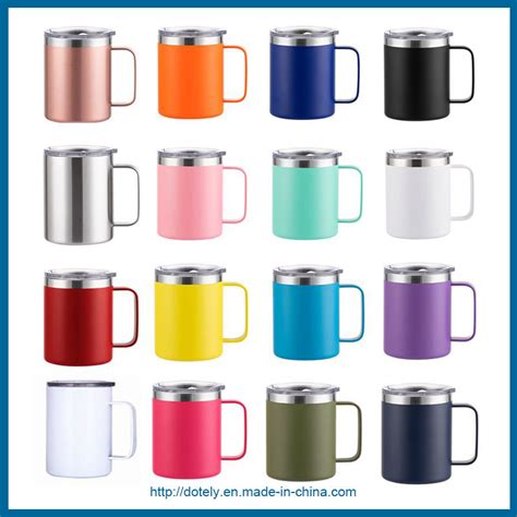 12oz Vacuum Insulation Coffee Mug Stainless Steel Cup With Handle