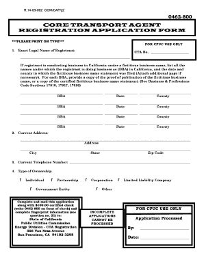 Fillable Online CTA Application Form Fax Email Print PdfFiller