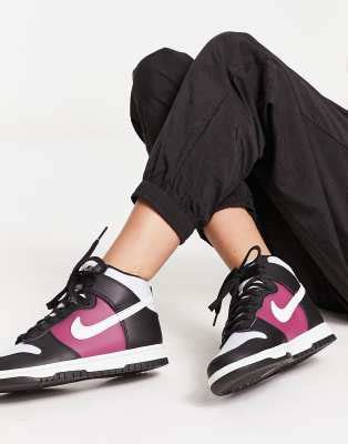 Nike Dunk High sneakers in black and red | ASOS