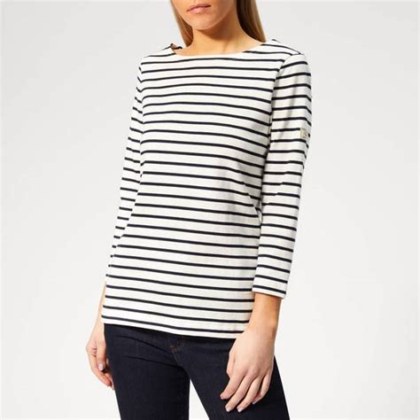 Joules Women S Harbour Stripe Top Cream Navy Stripe TheHut