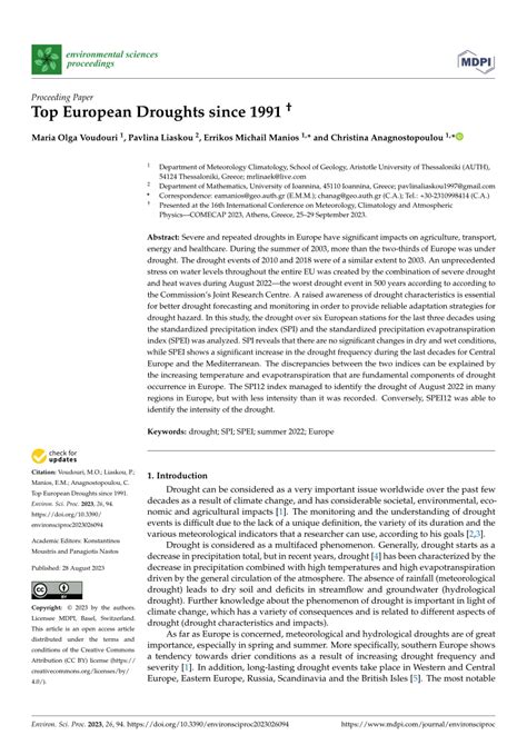 Pdf Top European Droughts Since