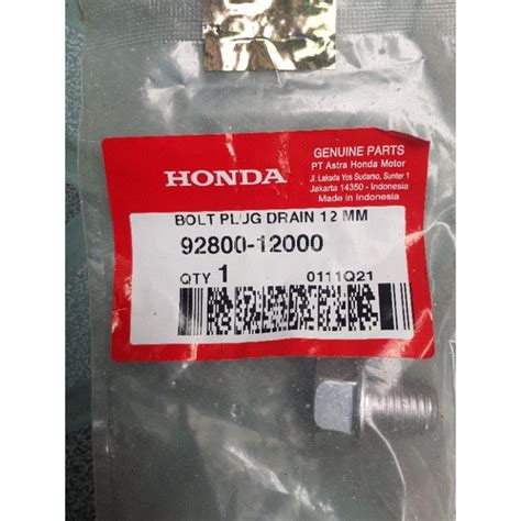 Jual BAUT TUTUP OLI MESIN 92800 12000 BOLT PLUG DRAIN AHM HONDA KIRANA