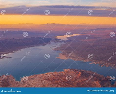 Aerial View Of The Landscape Of Lake Mead National Recreation Area