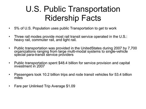 US Public Transportation Ridership | PPT
