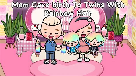 Mom Gave Birth To Twins With Rainbow Hair👶🏼👶🏼🌈💖 Toca Boca Toca Story