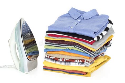 Ironing Clothes on Ironing Board Stock Image - Image of laundry, shirt ...