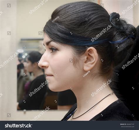 Profile Young Girl Black Hair Aquiline Stock Photo 404467147 Shutterstock