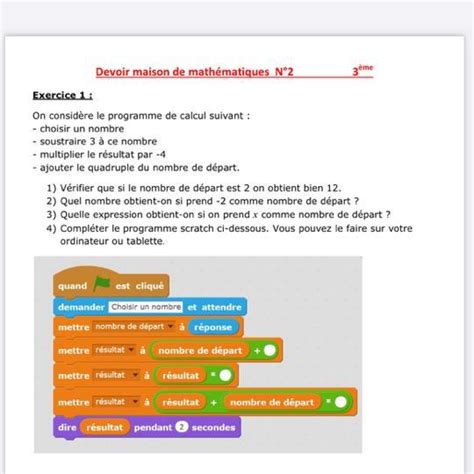 Bonjour Cest Un Devoir Maison Et Cest Pour Demain Je Peux Avoir De L