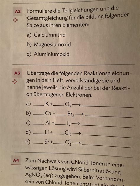 Chemie- Reaktionen? (Reaktion)