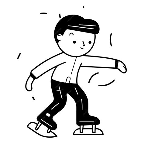 Premium Vector Figure Skating Vector Illustration Of A Man Skating On Ice Skates