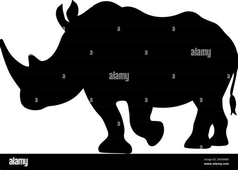 Rhino Walking Silhouette Vector Illustration Stock Vector Image And Art