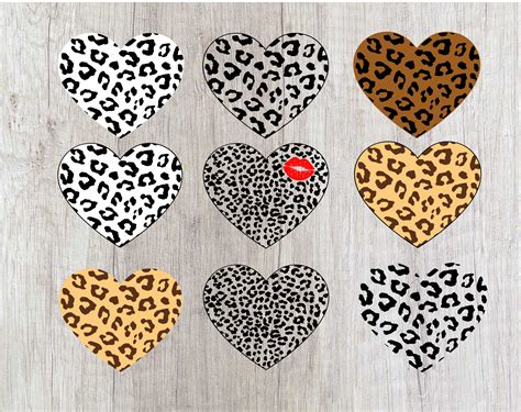 Leopard Print Heart Svg Valentines Day Svg Valentine S Day Etsy