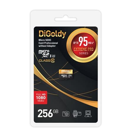 Карта памяти microSDXC 256Gb DiGoldy, Extreme Pro, Class10, UHS-I U3 ...