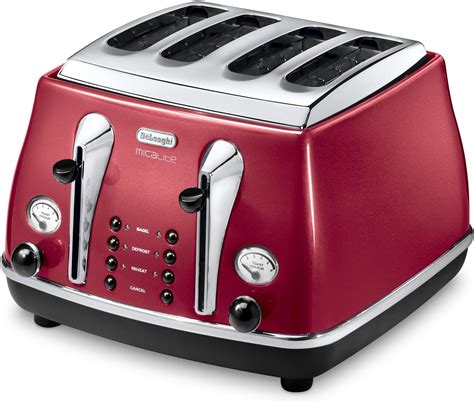 De'longhi Elements Ctom4003 4-slice Toaster - Red - FERQBY