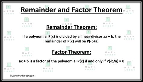 Remainder And Factor Theorem