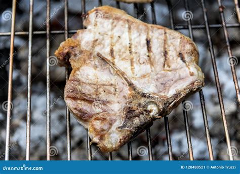 T Bone Chop Of Pork On The Grill Stock Image Image Of Meat Roasting