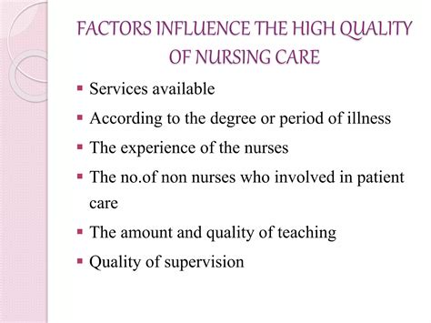 quality of nursing care and services | PPTX