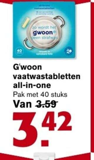 G Woon Vaatwastabletten All In One Stuks Aanbieding Bij Hoogvliet