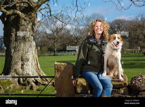 Portrait of TV presenter and farmer Kate Humble on her farm Stock Photo ...