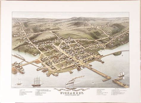 Lovely view of Wiscasset, Maine - Rare & Antique Maps