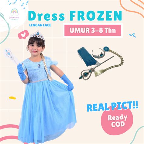 PROMO DRESS FROZEN Gaun FROZEN Uk 3 8 Tahun Baju Pesta Ulang Tahun