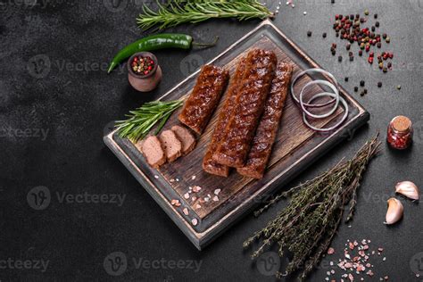 Fresh tasty kebab grilled with spices and herbs 2975409 Stock Photo at ...