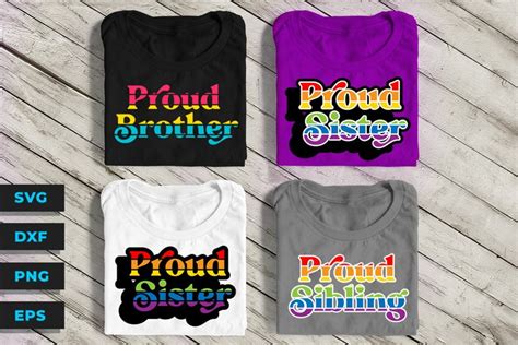 Lgbt Proud Sibling Trio Retro Word Svg Design