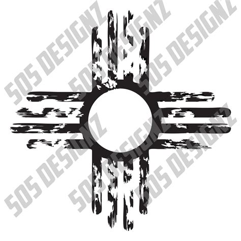 Distressed New Mexico State Flag Zia Symbol Svg Png Cricut Etsy