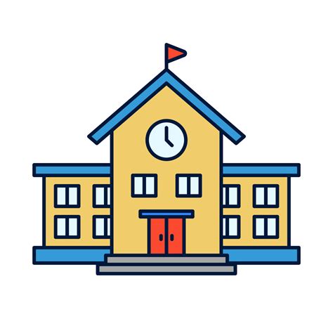 School Building Cartoon Background