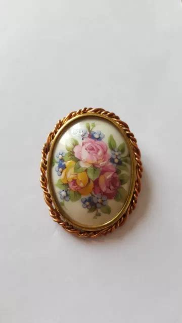 Bijou Ancien Broche En Porcelaine De Limoges Eur Picclick Fr