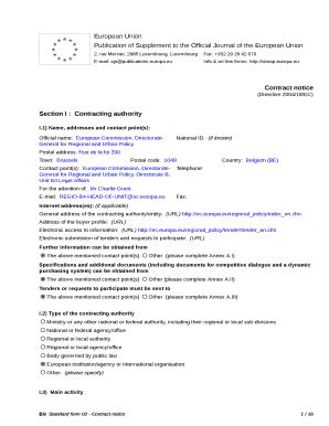 Fillable Online Ec Europa Contract Notice Single Framework Contract