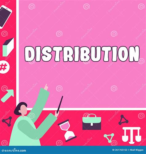Hand Writing Sign Distribution. Concept Meaning the Behavior of Several