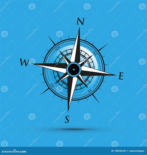 A Blue Compass Stock Vector Illustration Of Isolated 108435341