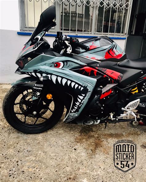 Yamaha R Turbo Shark Grey Design Sticker Kit Artofit