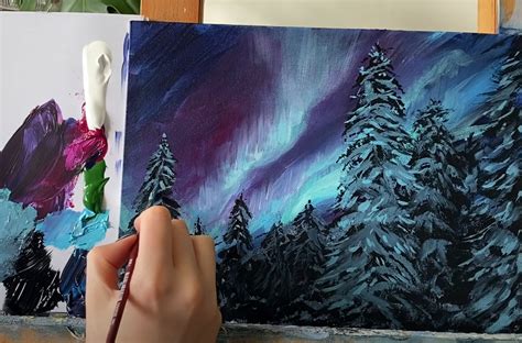 Acrylic Painting – Winter Scene for Beginners – Professional Art Classes Online by CICCIC