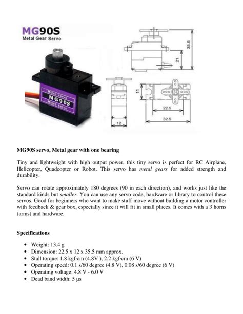 Servo Motor Sg90 Arduino Datasheet Webmotor Org