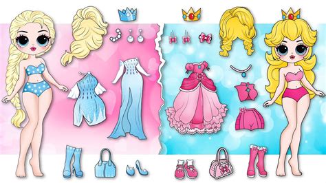 Elsa And Peach Princess Get New Fashion 😍 Diys Paper Dolls And Crafts